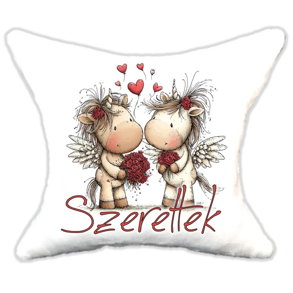 szerelmes unikornisok , plüsspárna, cuki  párna valentin napra, levandy