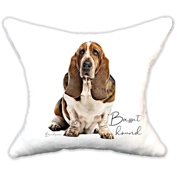 Plüss párna  kutyás Basset hound