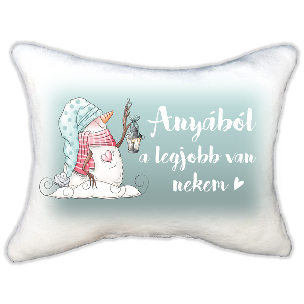 Plüss párna  hóember anyából a legjobb van nekem