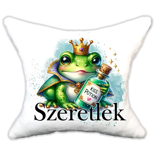 Plüss párna békás csók bájital