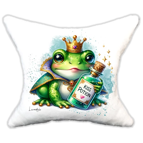 Plüss párna békás csók bájital