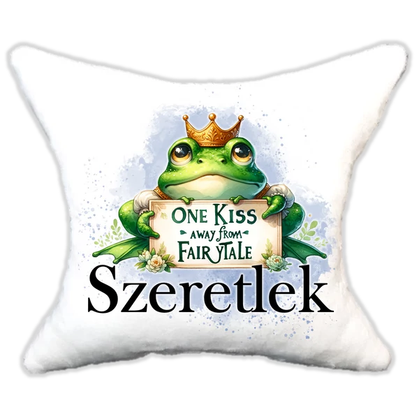 Plüss párna békás egy csókkal távolabb...