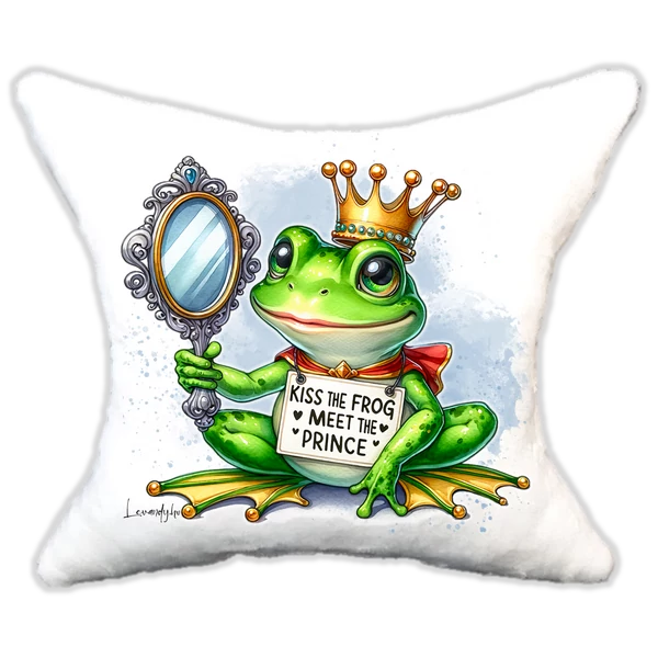 Plüss párna békás csókold meg a békát......