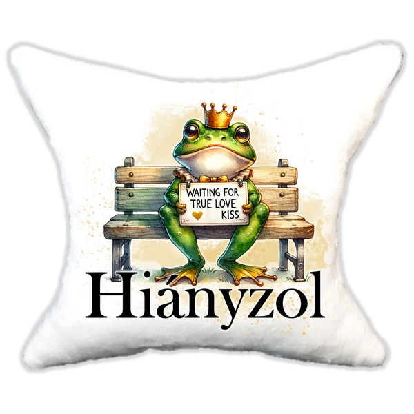 Plüss párna békás szerelmes csókra várva......