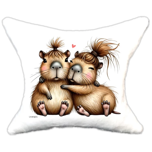 Plüss párna Capybara szerelmes pár
