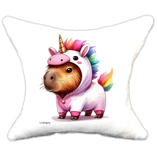 Plüss párna Capybara unikornis