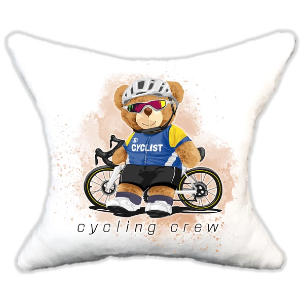 Plüss párna Menő maci bicikli-cycling crew