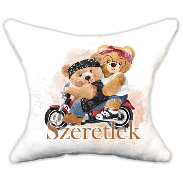 Plüss párna Menő maci-motoron with you