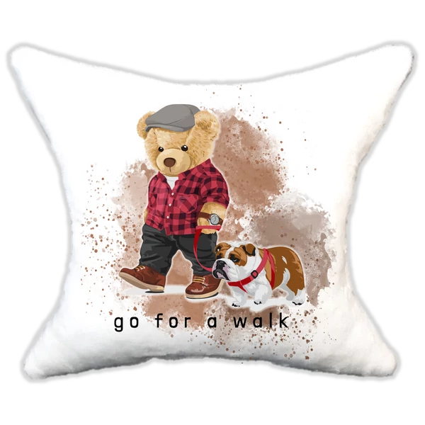 Plüss párna Menő maci-go for a walk