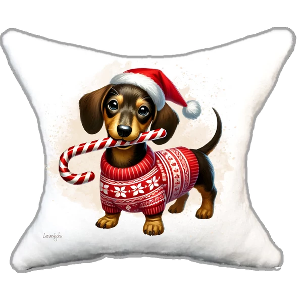 Plüss párna Tacskó karácsonyi hangulatban