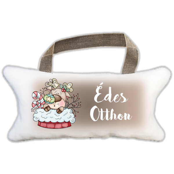 Mini Üzenő párna rénszarvas édes otthon